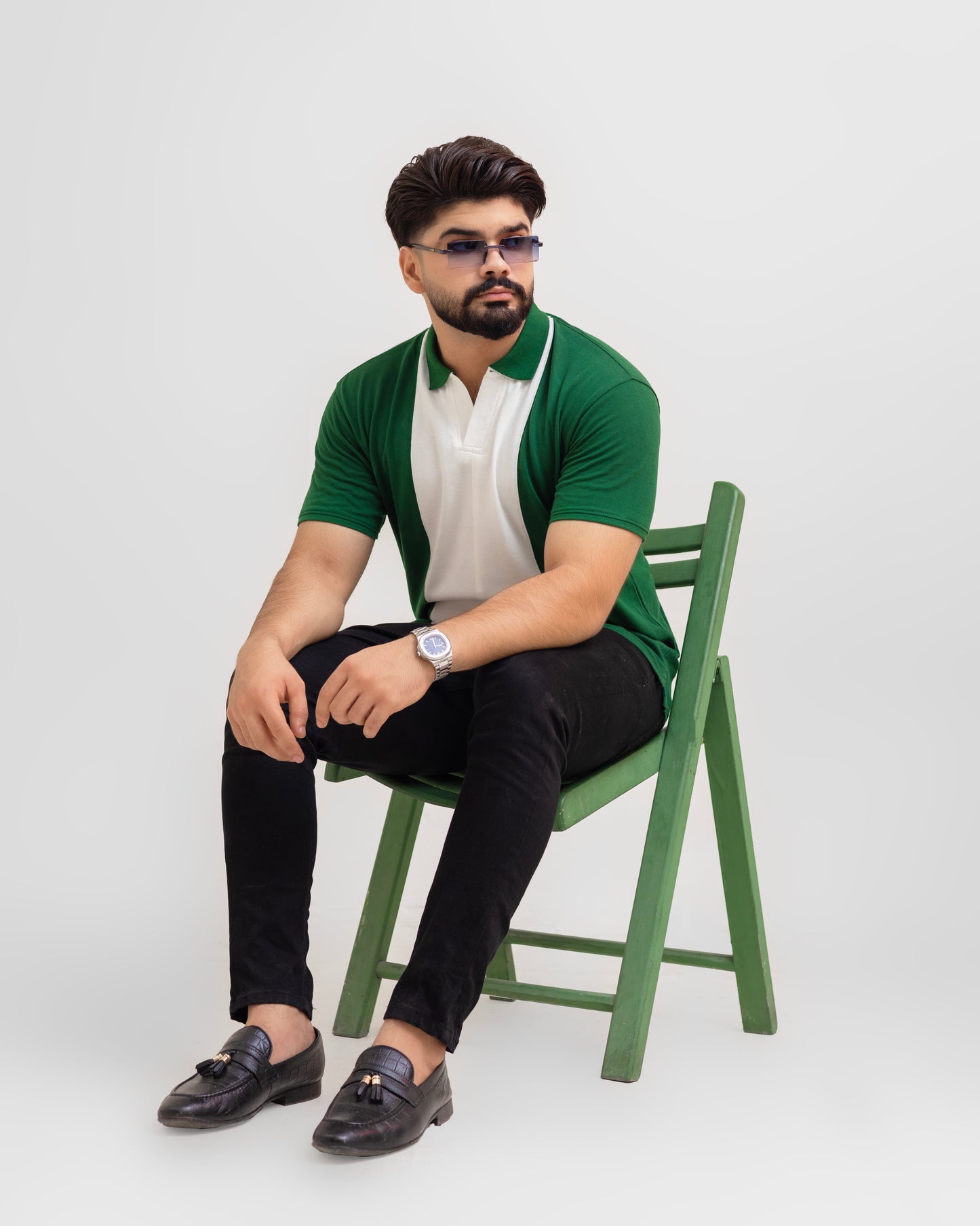 EXCLUSIVE GREEN PIQUE POLO