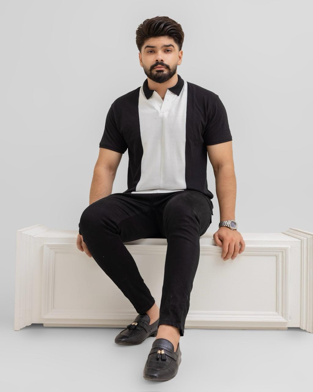 EXCLUSIVE BLACK PIQUE POLO