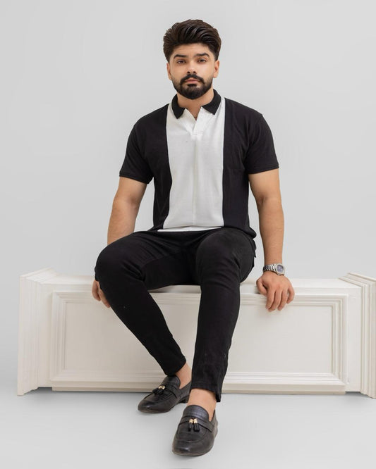 EXCLUSIVE BLACK PIQUE POLO