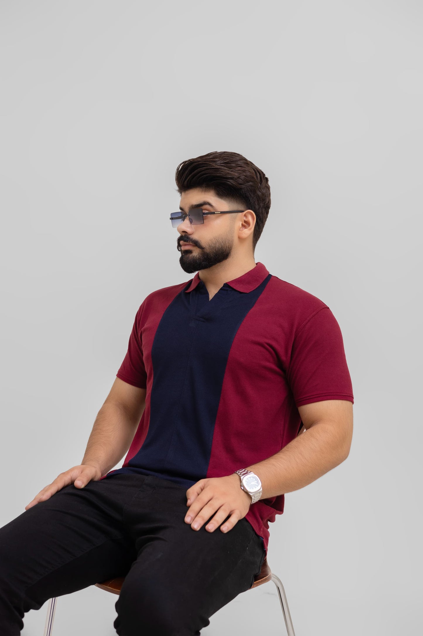 EXCLUSIVE MAROON PIQUE POLO