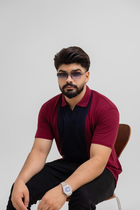 EXCLUSIVE MAROON PIQUE POLO