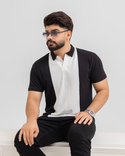 EXCLUSIVE BLACK PIQUE POLO